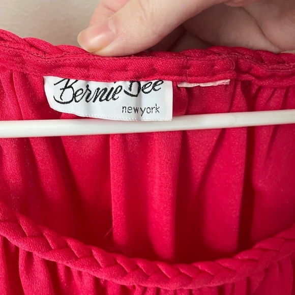 Bernie Dee NY Pink Pleated Ruched Vintage Dress with Bishop Sleeves - Picture 3 of 7